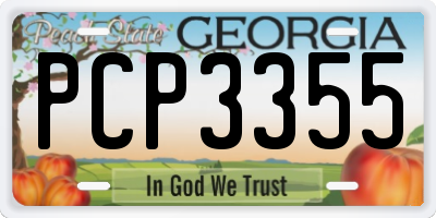 GA license plate PCP3355