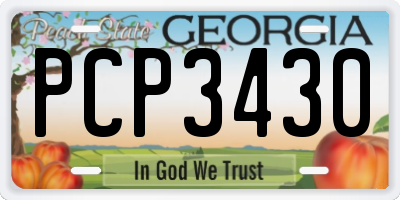 GA license plate PCP3430
