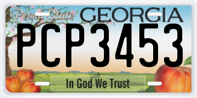 GA license plate PCP3453
