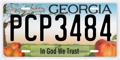 GA license plate PCP3484