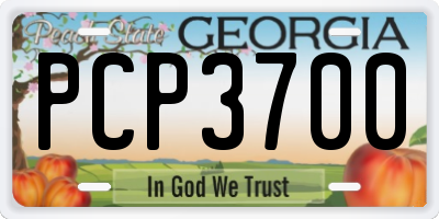 GA license plate PCP3700