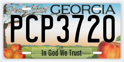 GA license plate PCP3720