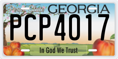 GA license plate PCP4017