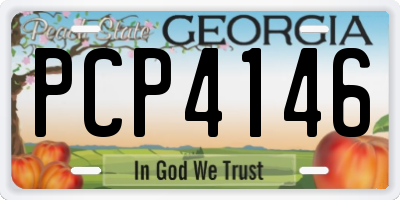 GA license plate PCP4146
