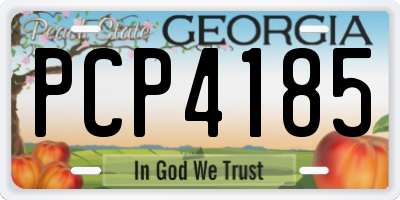 GA license plate PCP4185
