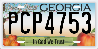 GA license plate PCP4753