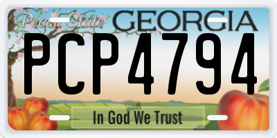 GA license plate PCP4794