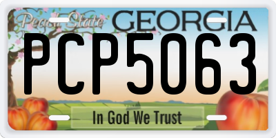 GA license plate PCP5063
