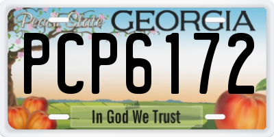 GA license plate PCP6172