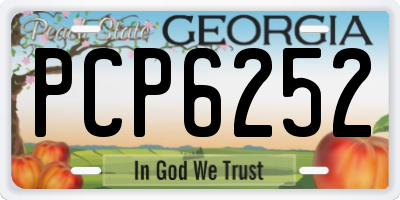 GA license plate PCP6252