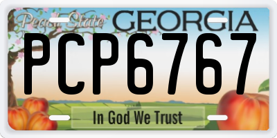 GA license plate PCP6767