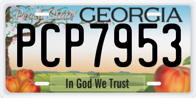 GA license plate PCP7953