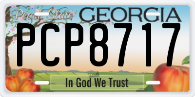 GA license plate PCP8717