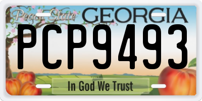 GA license plate PCP9493