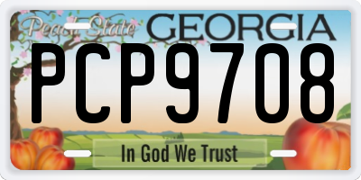 GA license plate PCP9708