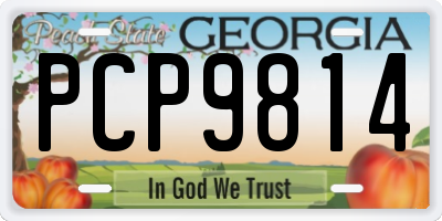 GA license plate PCP9814