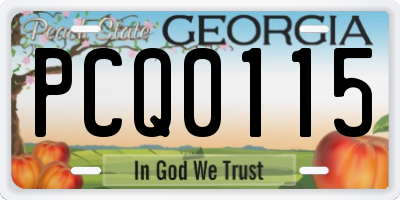 GA license plate PCQ0115