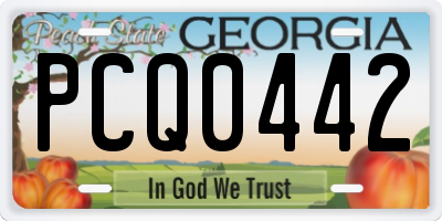 GA license plate PCQ0442