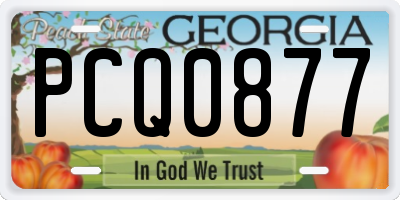GA license plate PCQ0877