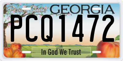 GA license plate PCQ1472