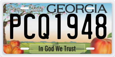 GA license plate PCQ1948
