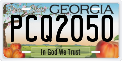 GA license plate PCQ2050