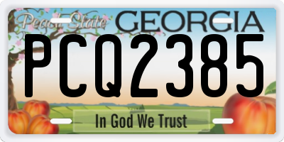 GA license plate PCQ2385