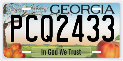 GA license plate PCQ2433