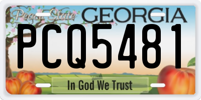 GA license plate PCQ5481