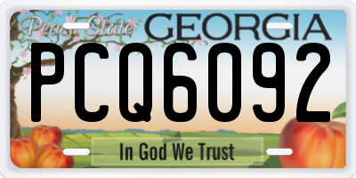 GA license plate PCQ6092