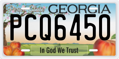 GA license plate PCQ6450