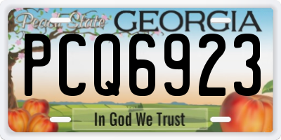 GA license plate PCQ6923