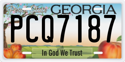 GA license plate PCQ7187
