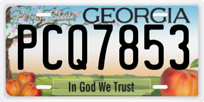 GA license plate PCQ7853