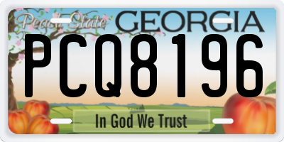 GA license plate PCQ8196