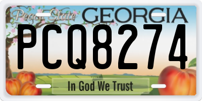 GA license plate PCQ8274