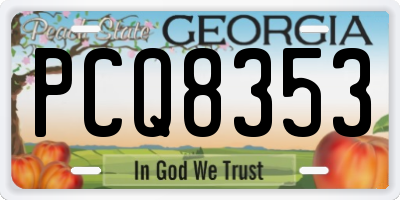 GA license plate PCQ8353