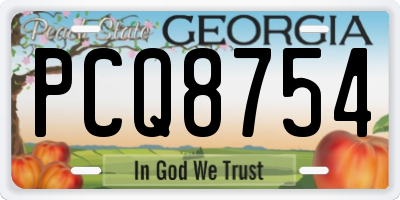 GA license plate PCQ8754