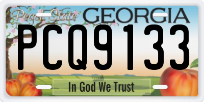 GA license plate PCQ9133