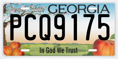 GA license plate PCQ9175