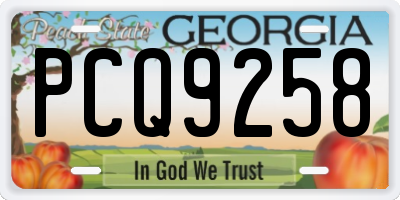 GA license plate PCQ9258