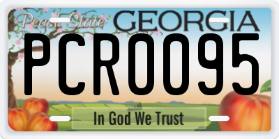GA license plate PCR0095