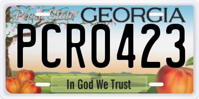GA license plate PCR0423