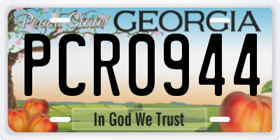 GA license plate PCR0944