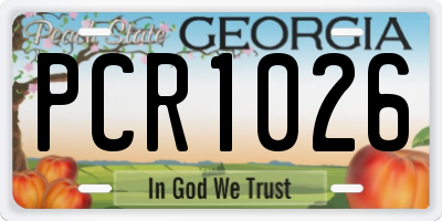 GA license plate PCR1026