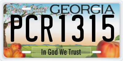 GA license plate PCR1315