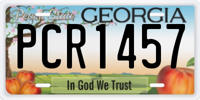 GA license plate PCR1457