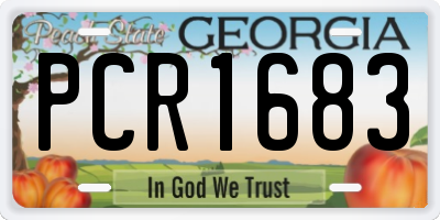 GA license plate PCR1683
