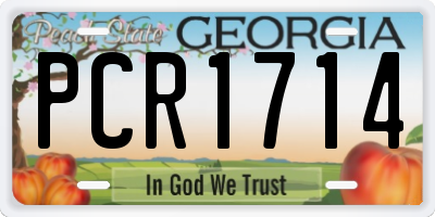 GA license plate PCR1714