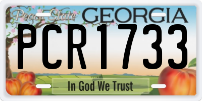 GA license plate PCR1733